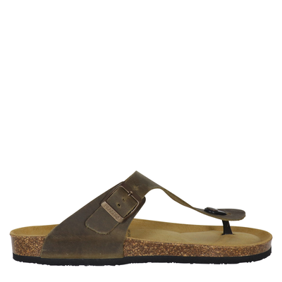 Plakton ανδρικό σανδάλι, Khaki Δερμα, medium