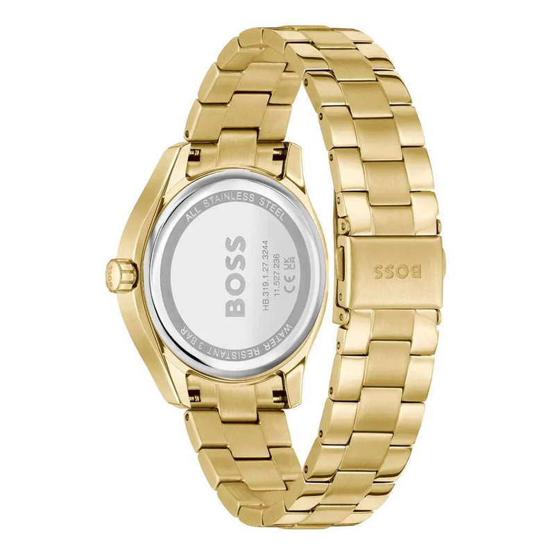 Gold stainless steel dress watch-null