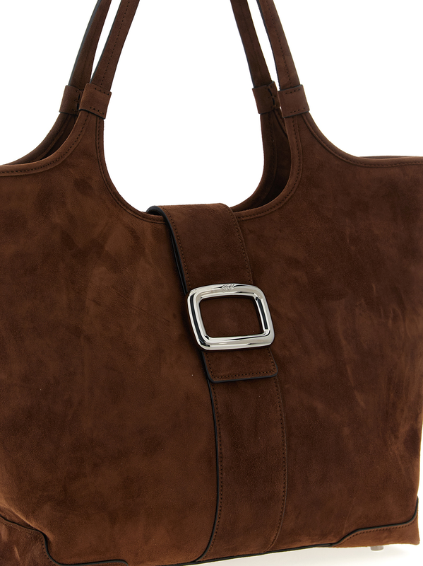 Brown goatskin tote bag-null