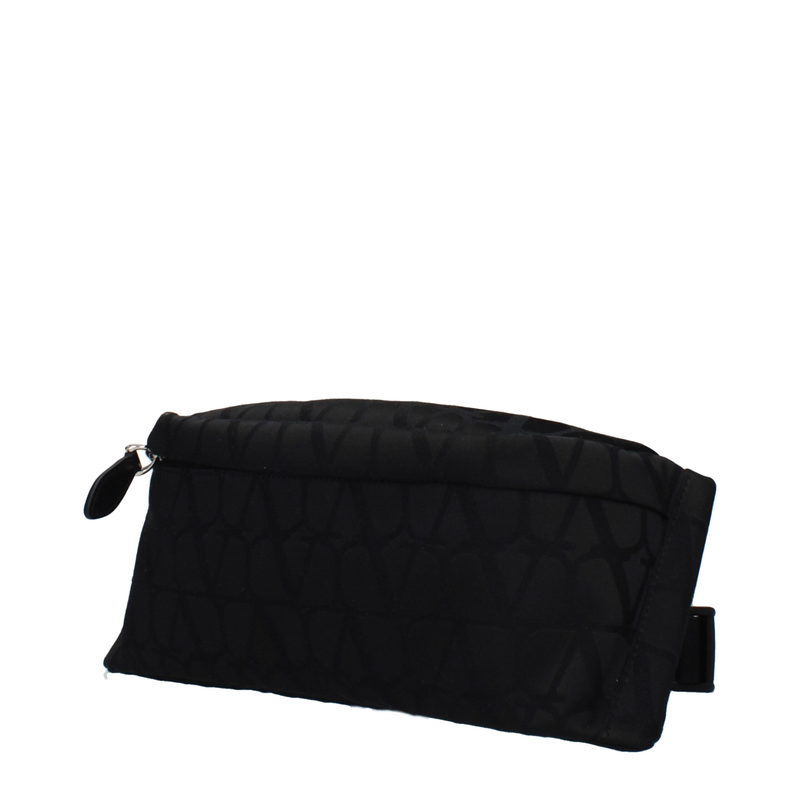Black fabric backpack-null