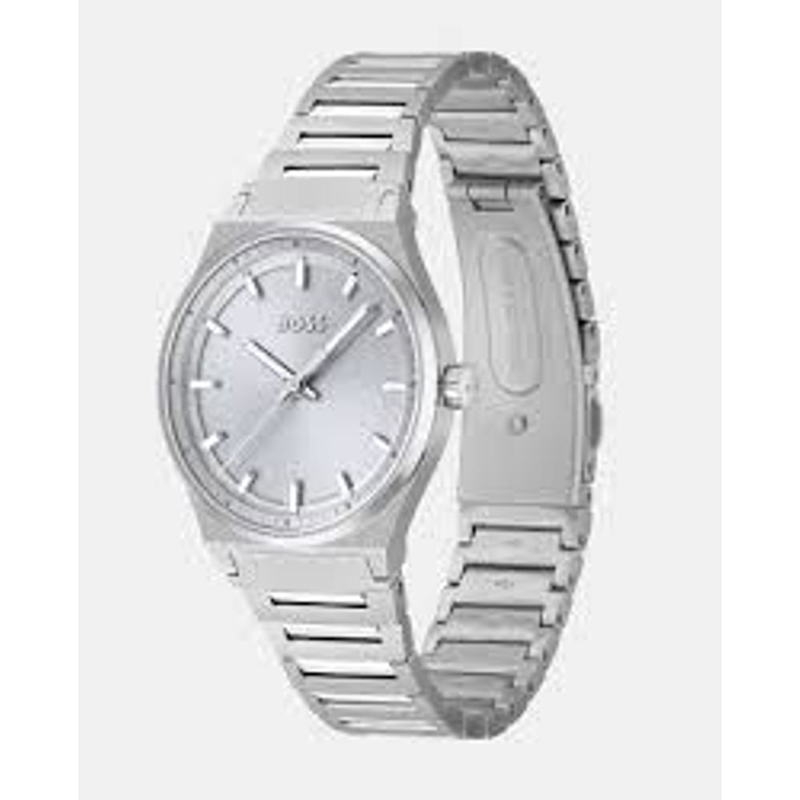 Silver stainless steel dress watch-null