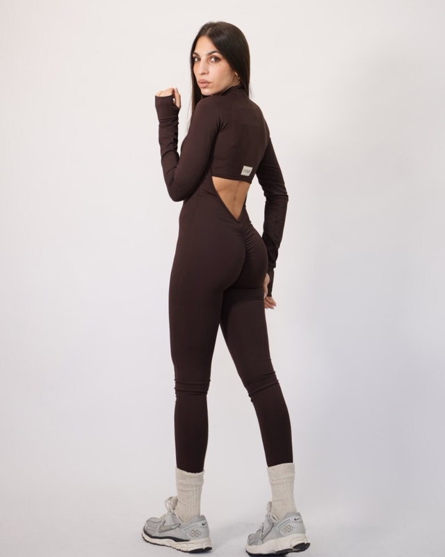 Zande ingrid backless long sleeve jumpsuit zfw2644-null