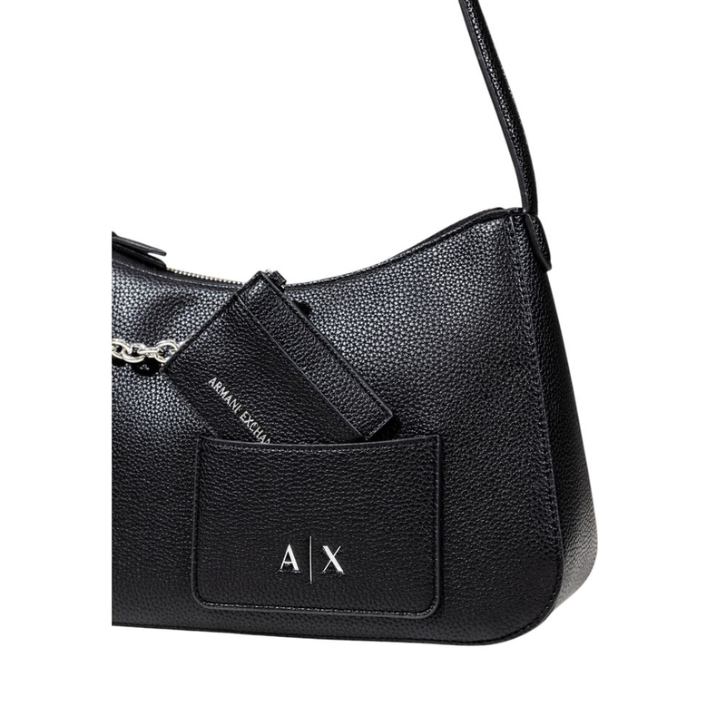 Black polyester handbag-null