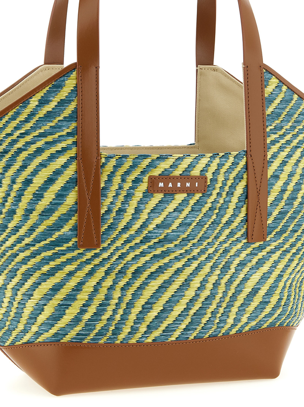 Bicolor polyamide tote bag-null
