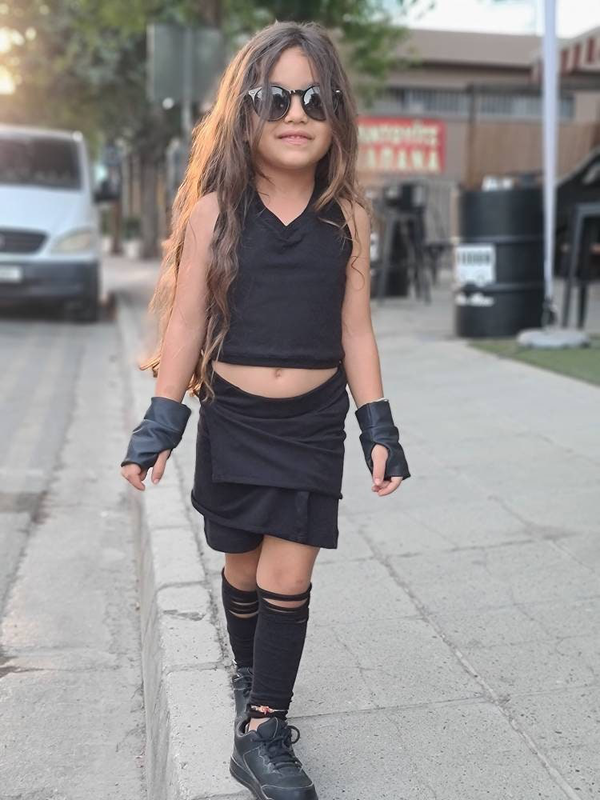 Girls cotton skorts / edgy girls skirt image number null