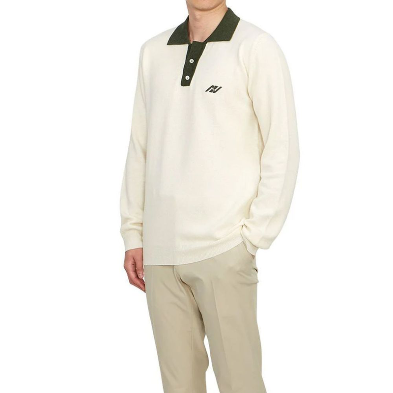 Beige cotton polo shirt-null