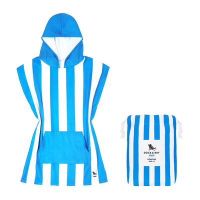 Dock & bay kids poncho towel bondi blue 2-4 years, Bondi Blue, medium