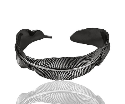 Leuce big bangle, Black Gold Plated 18k, medium