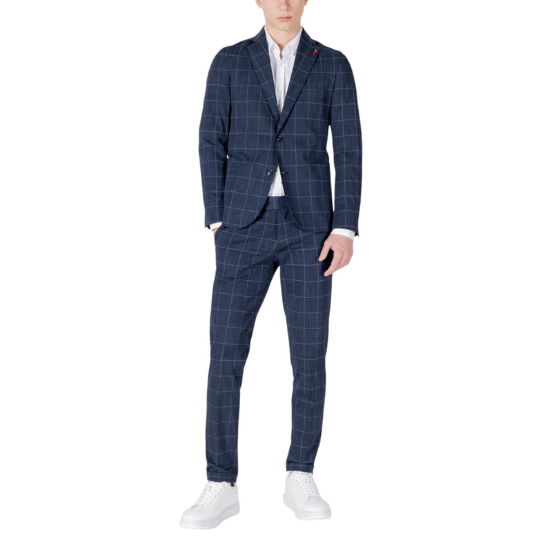 Blue cotton two-piece suit-null