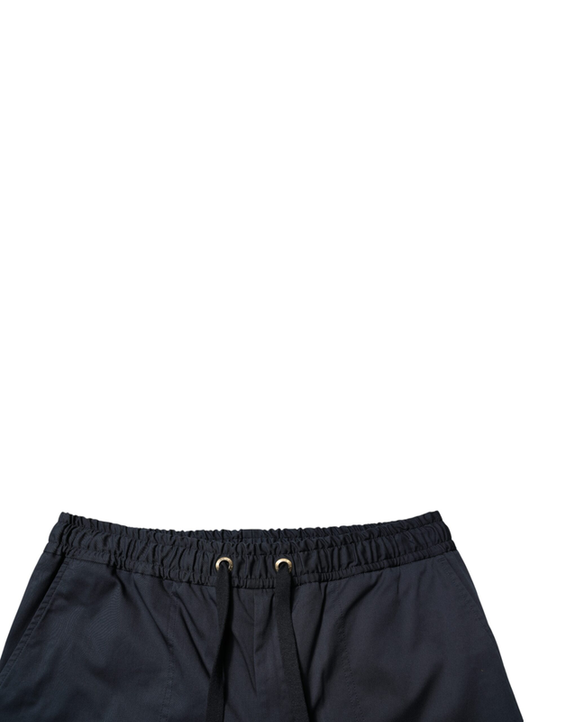 Navy blue cotton stretch men bermuda shorts-null