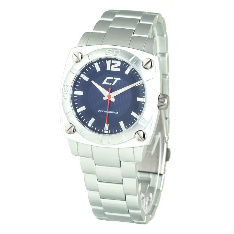 Silver stainless steel dress watch-null