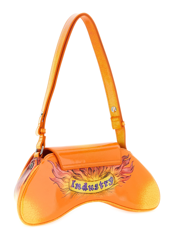 Orange polyethylene crossbody bag-null