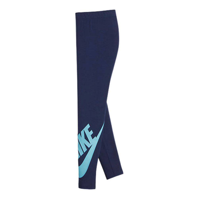 Sportswear girls logo leggings, Binary Blue, medium