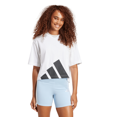 Adidas women's essentials big logo boyfriend t-shirt, White, medium