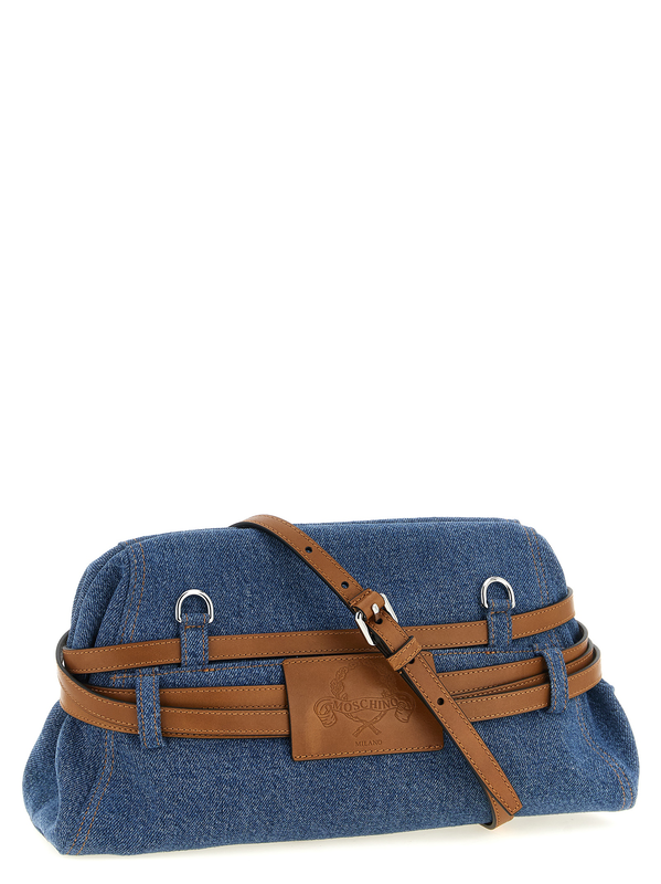 Blue cotton clutch bag-null