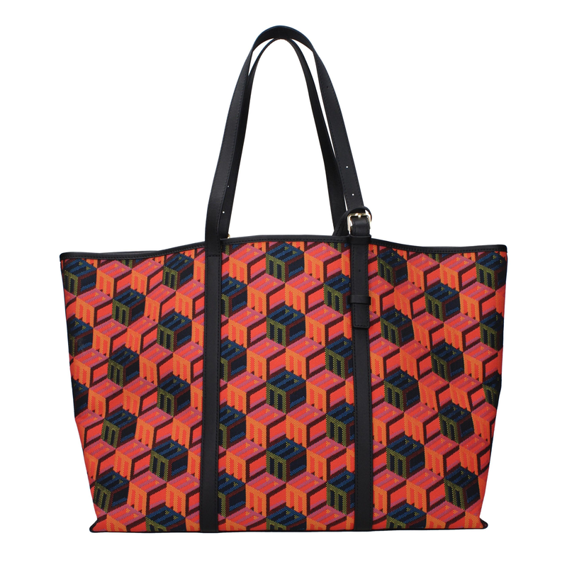 Multicolor fabric shoulder bag-null