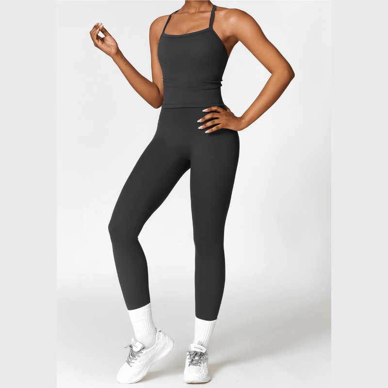 Amor short sleeve top legging set-null