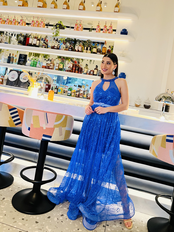 Maxi dress lace gliter-null