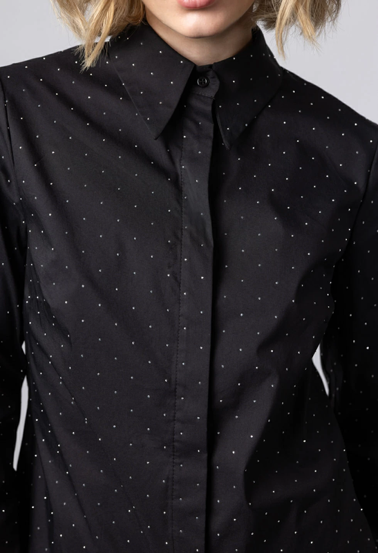 Jewelry-adorned shirt by desiree - s , black-null