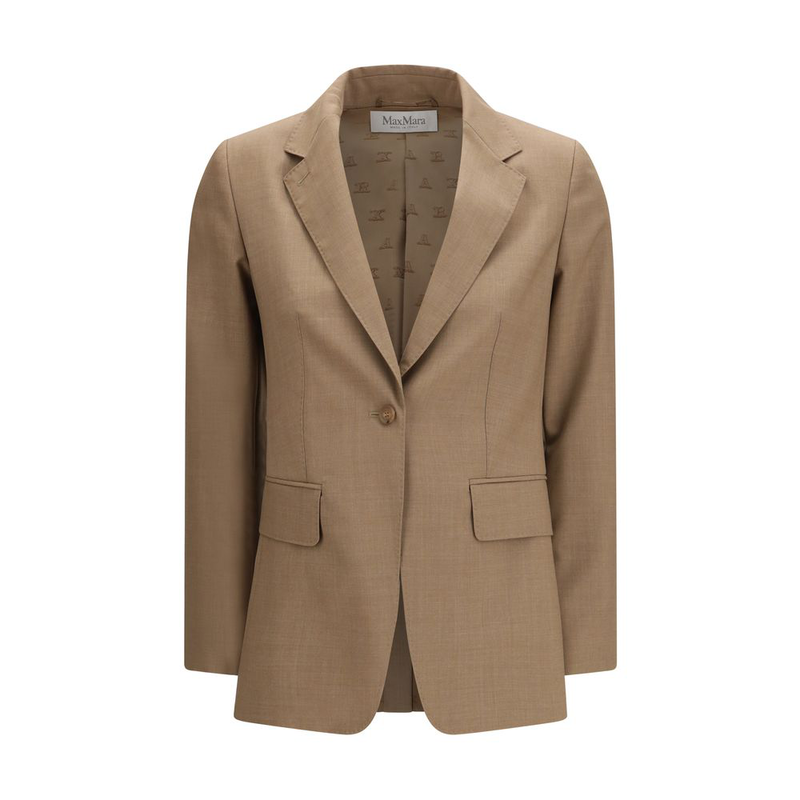 Beige fleece wool blazer-null