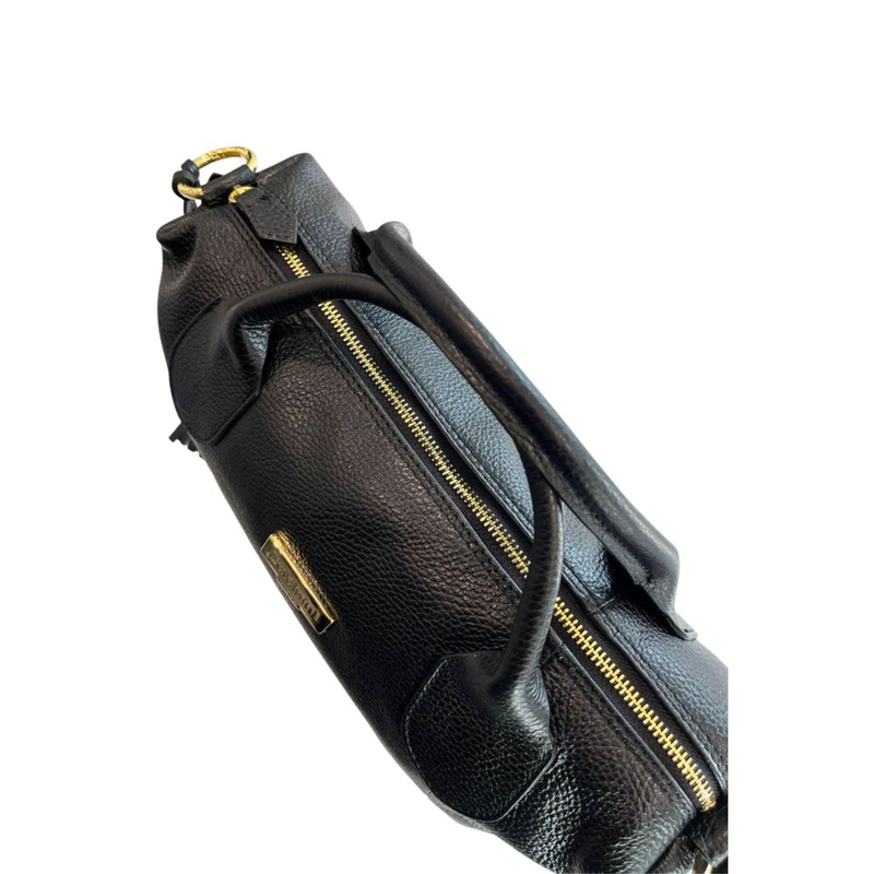 Black leather women handbag-null