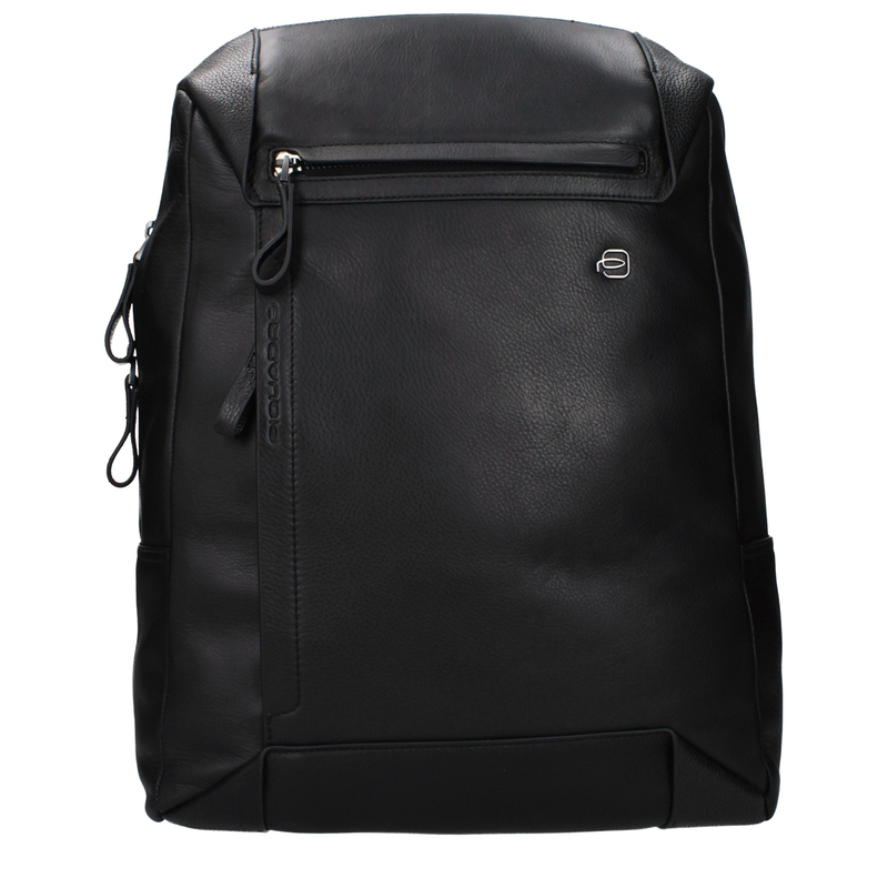 Black leather backpack-null