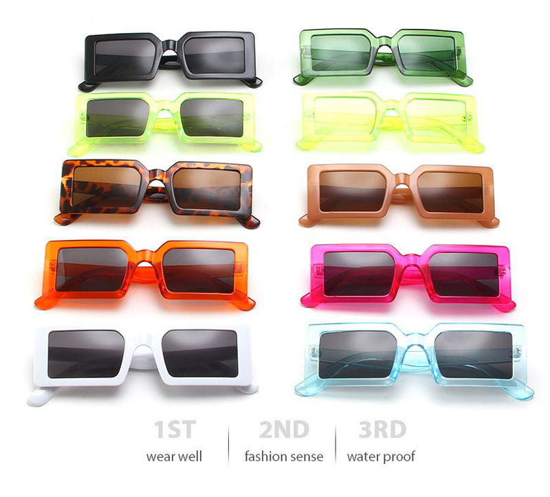 Square frame sunglasses beige image number null