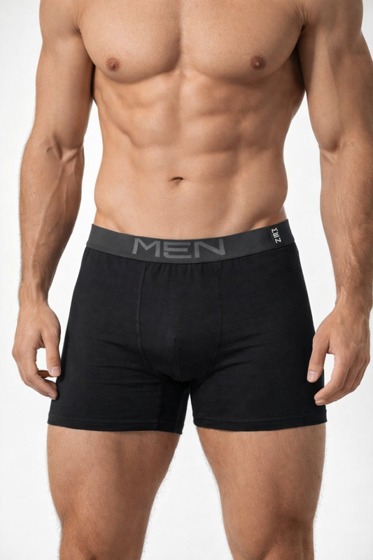 Mens boxer briefs  modern with external rubber #m123-null