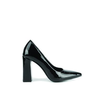Black patent pump , black, Black, medium