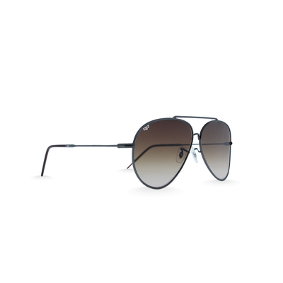 OJO sunglasses e. Gun 60-12 frame and temples with handmade tips and nylon brown reverse lenses rx