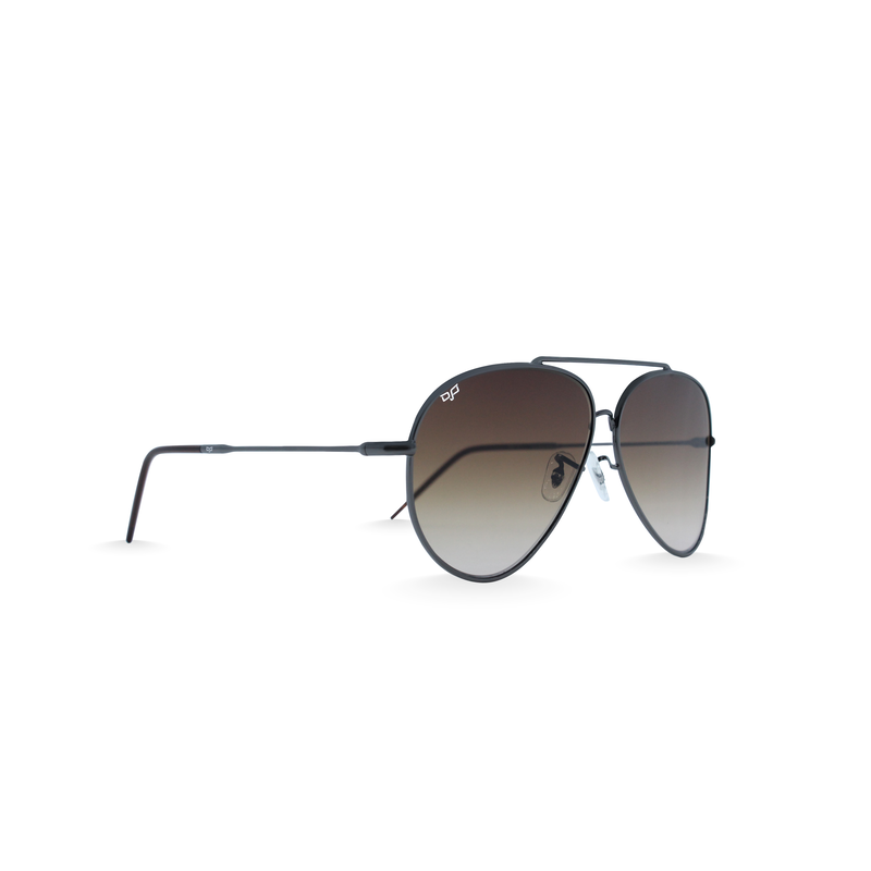 OJO sunglasses e. Gun 60-12 frame and temples with handmade tips and nylon brown reverse lenses rx image number null