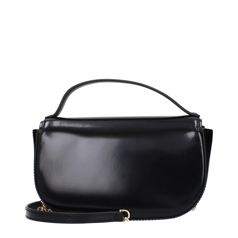 Black leather handbag-null