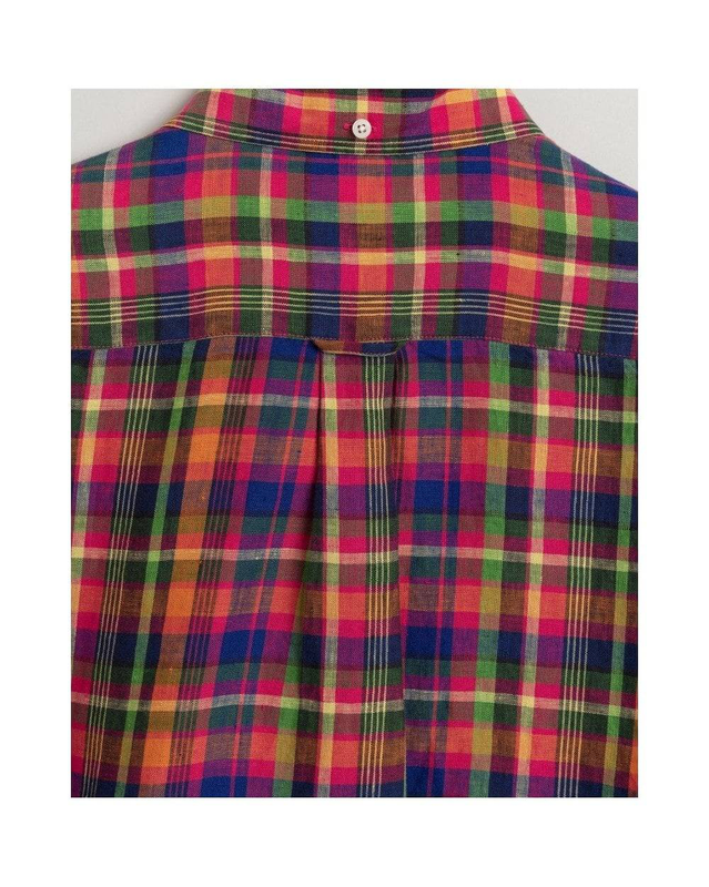 D2.reg linen madras bd.pacific blue.shirt image number null
