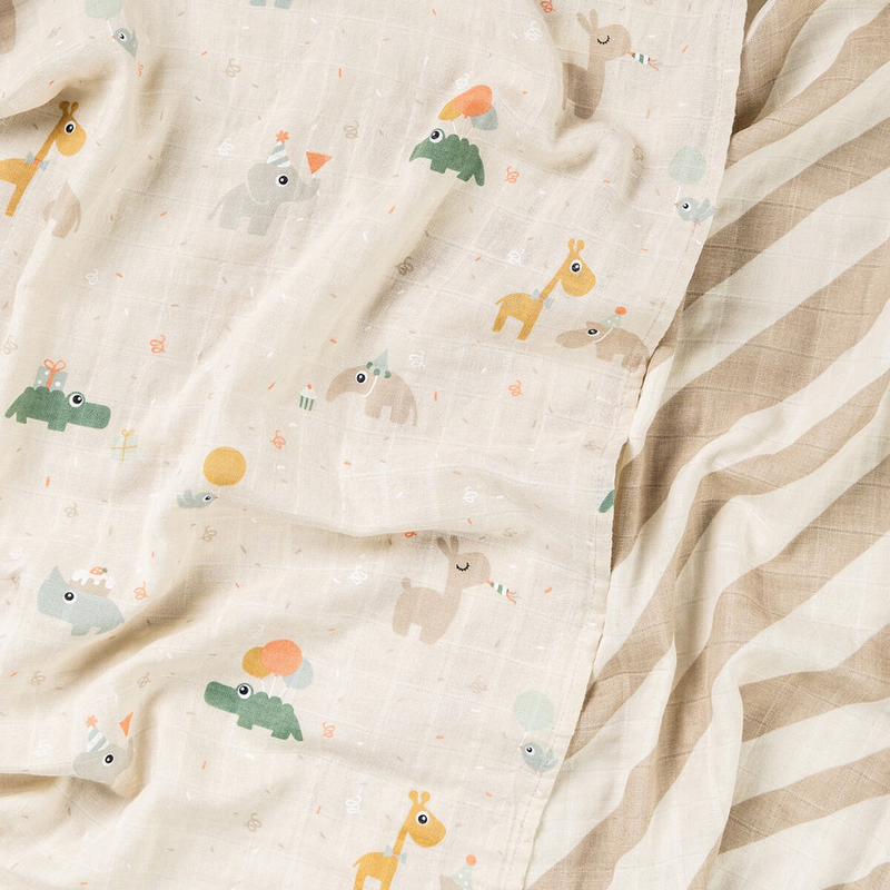 Done by deer burp cloth 2-pack celebration - sand-null