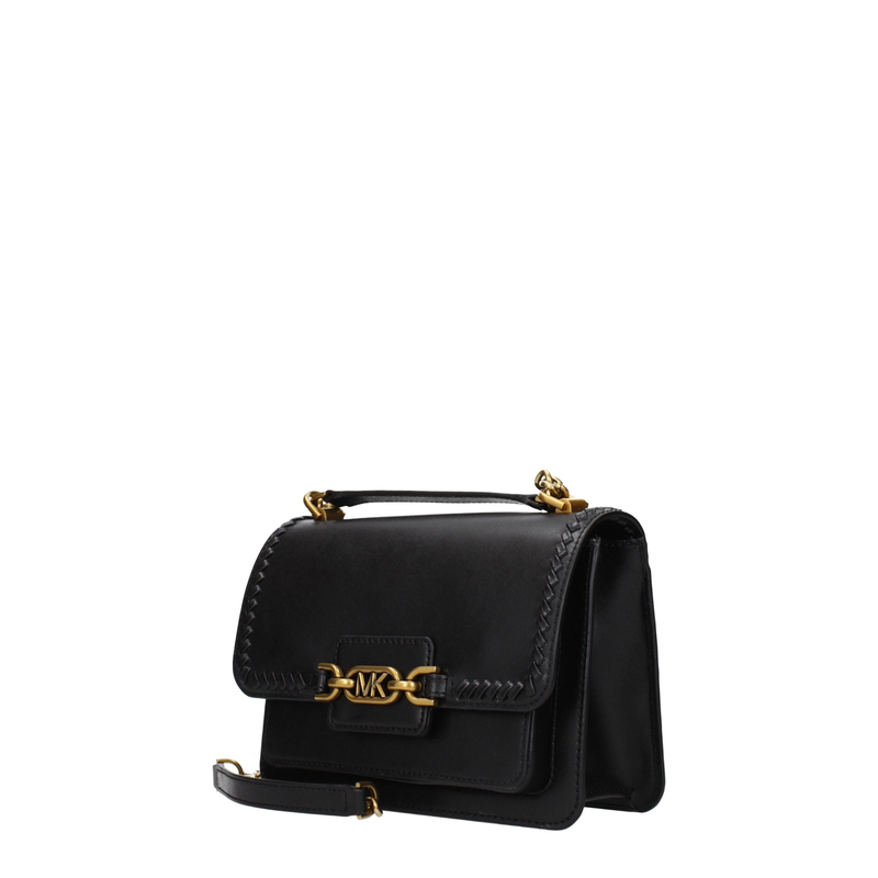 Black leather shoulder bag-null