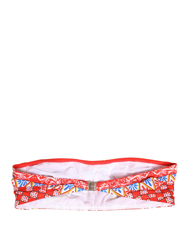 Multicolor carretto bandeau swimsuit top swimwear-null