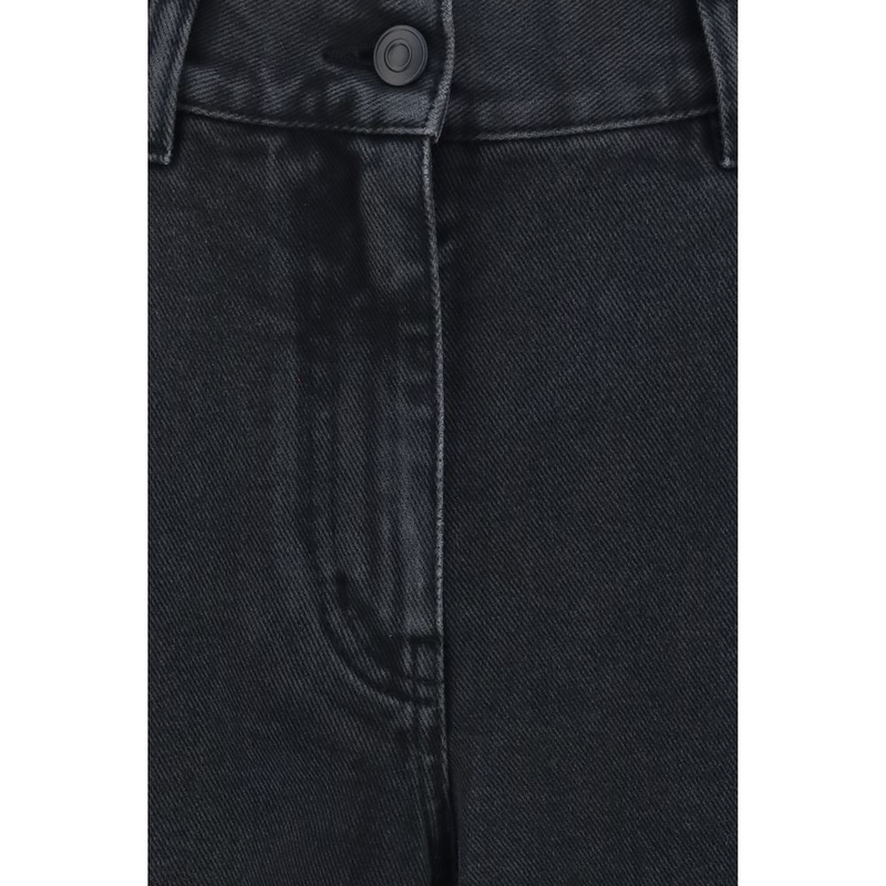 Black cotton straight-leg jeans-null