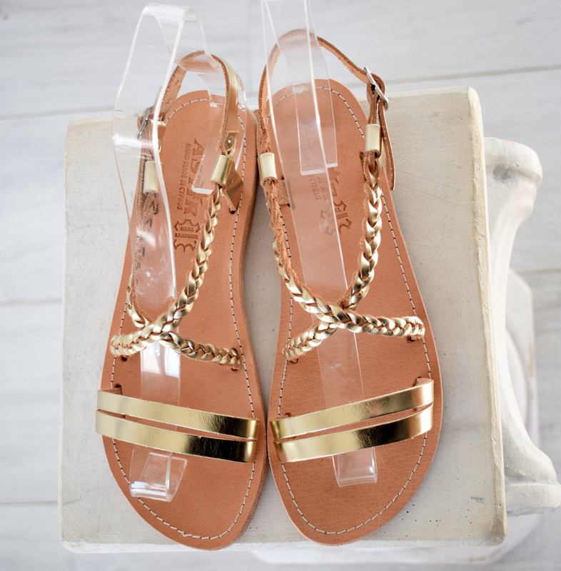 Ancient greek leather sandals, braid sandals, strappy sandals, flat sandals image number null