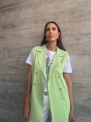 Long vest, Lime, medium