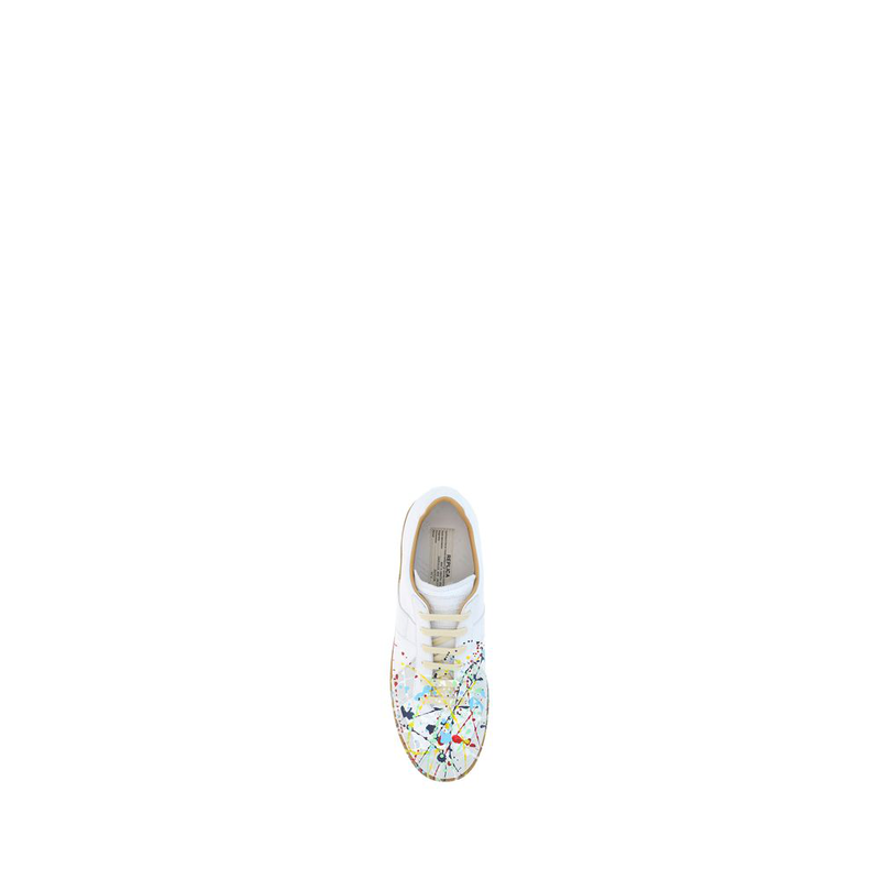 White calf leather bos taurus low top sneakers-null