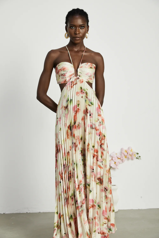 Pleated maxi dress-null