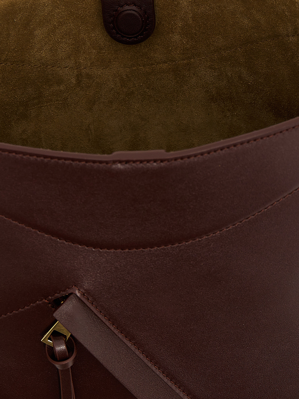 Bordeaux calfskin crossbody bag-null