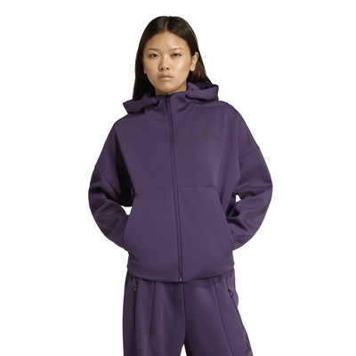 Adidas womens z.n.e. Full-zip hoodie, Purple, medium