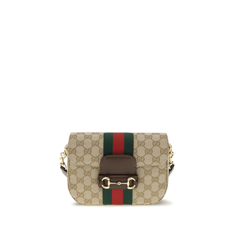 Beige fabric shoulder bag-null