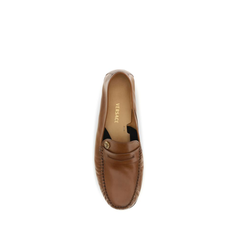 Brown calf leather bos taurus slip-on loafers-null
