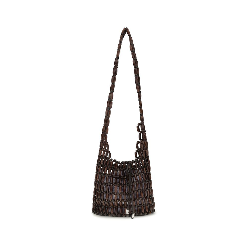 Brown wood shoulder bag-null