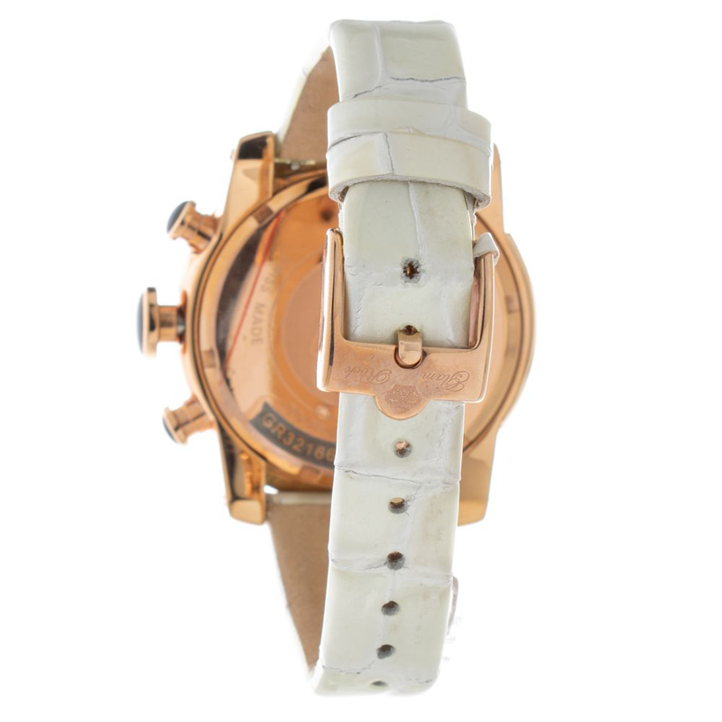 White leather dress watch-null
