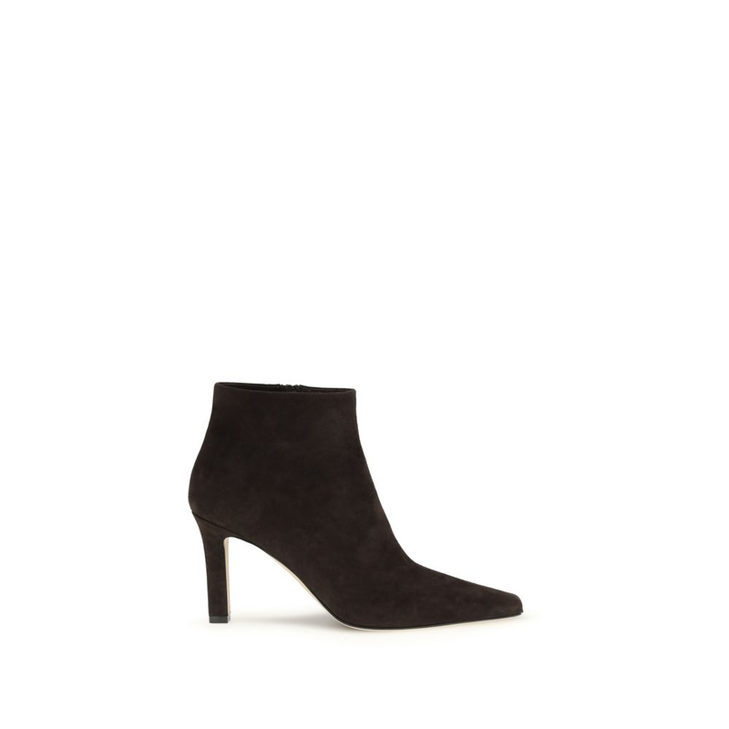 Brown lamb leather ankle boots-null