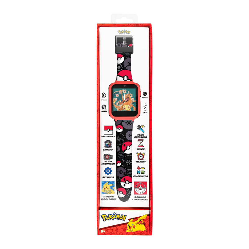 Pok&eacute;mon red printed character printed strap smart watch-null