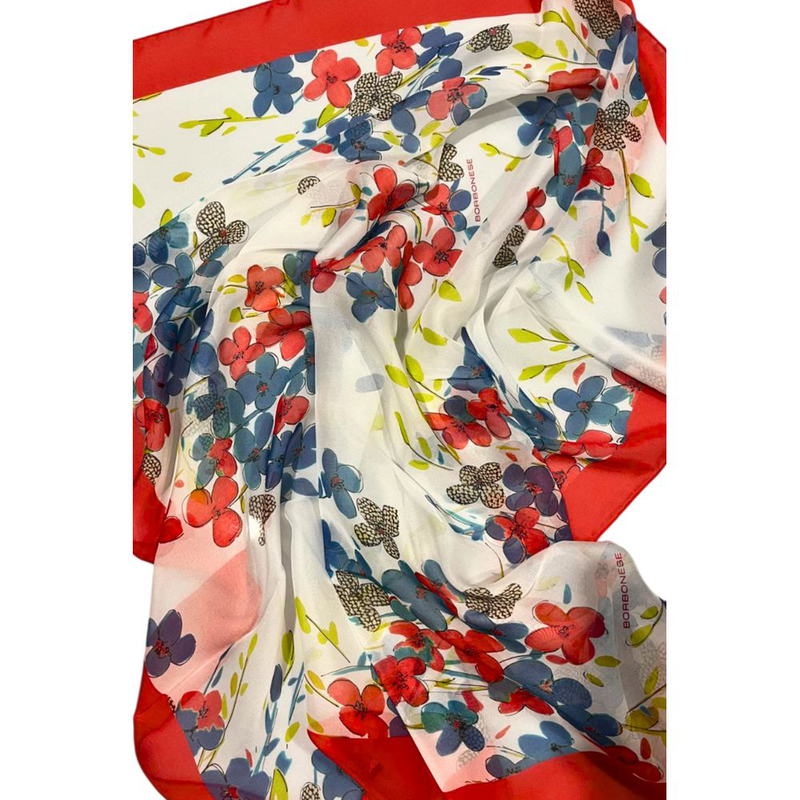 Red silk women scarf-null